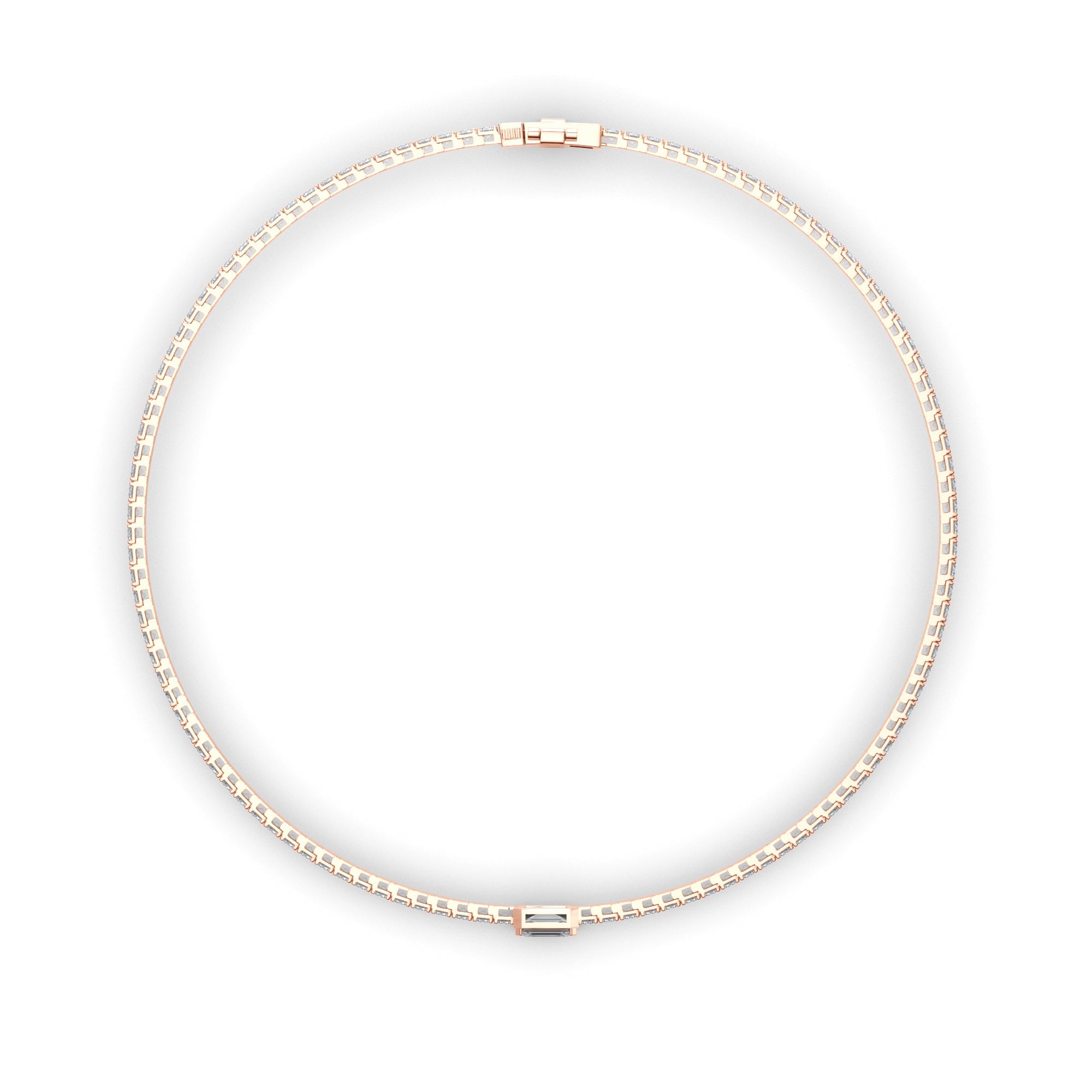 Emerald Cut Solitaire Laboratory Grown Diamond Tennis Bracelet