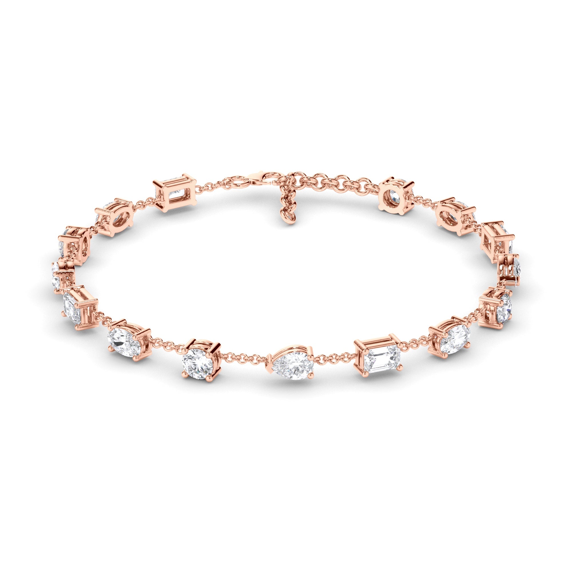 Multi-Shape Natural Mined Diamond Tennis Bracelet