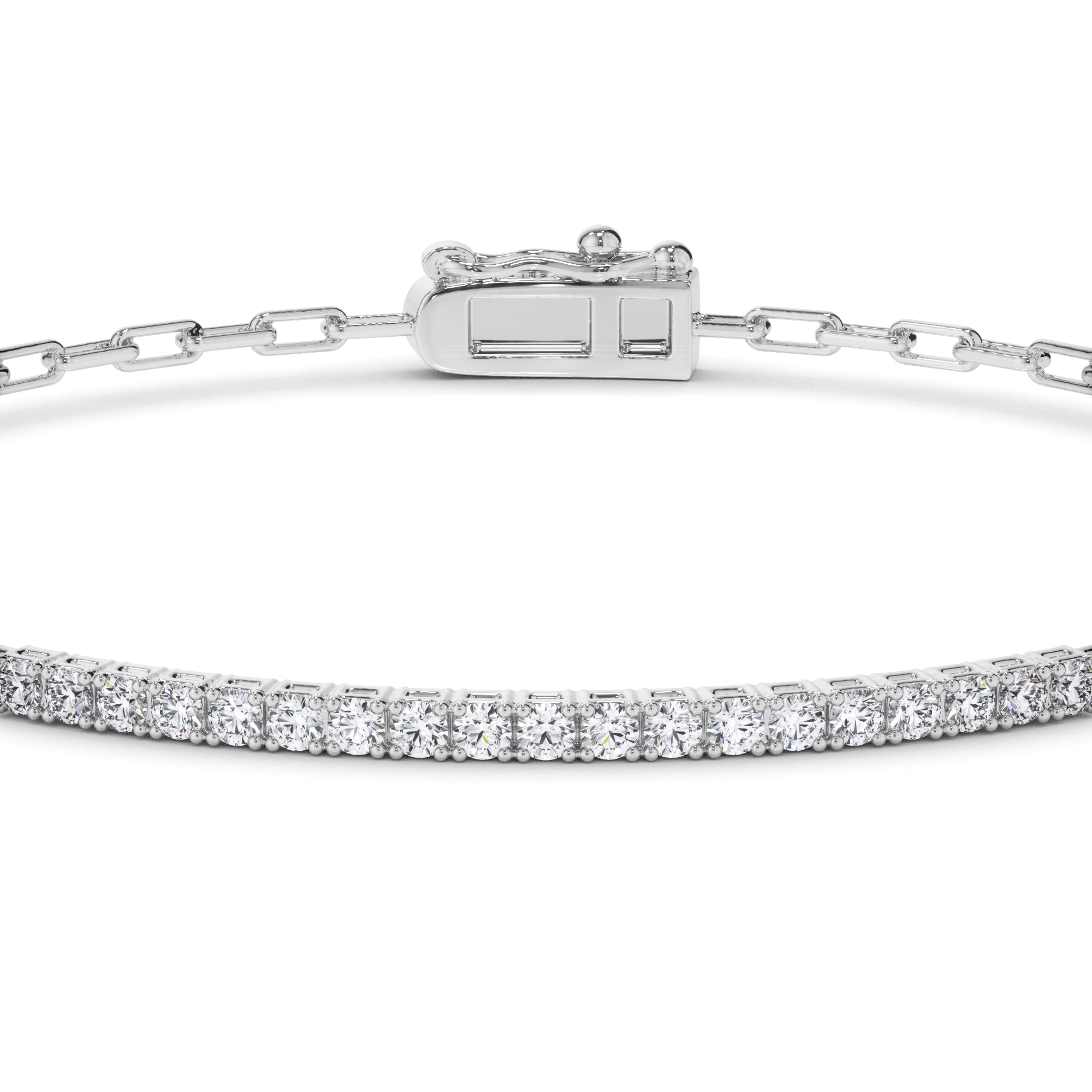 Round Brilliant Cut Natural Mined Diamond Tennis Bracelet