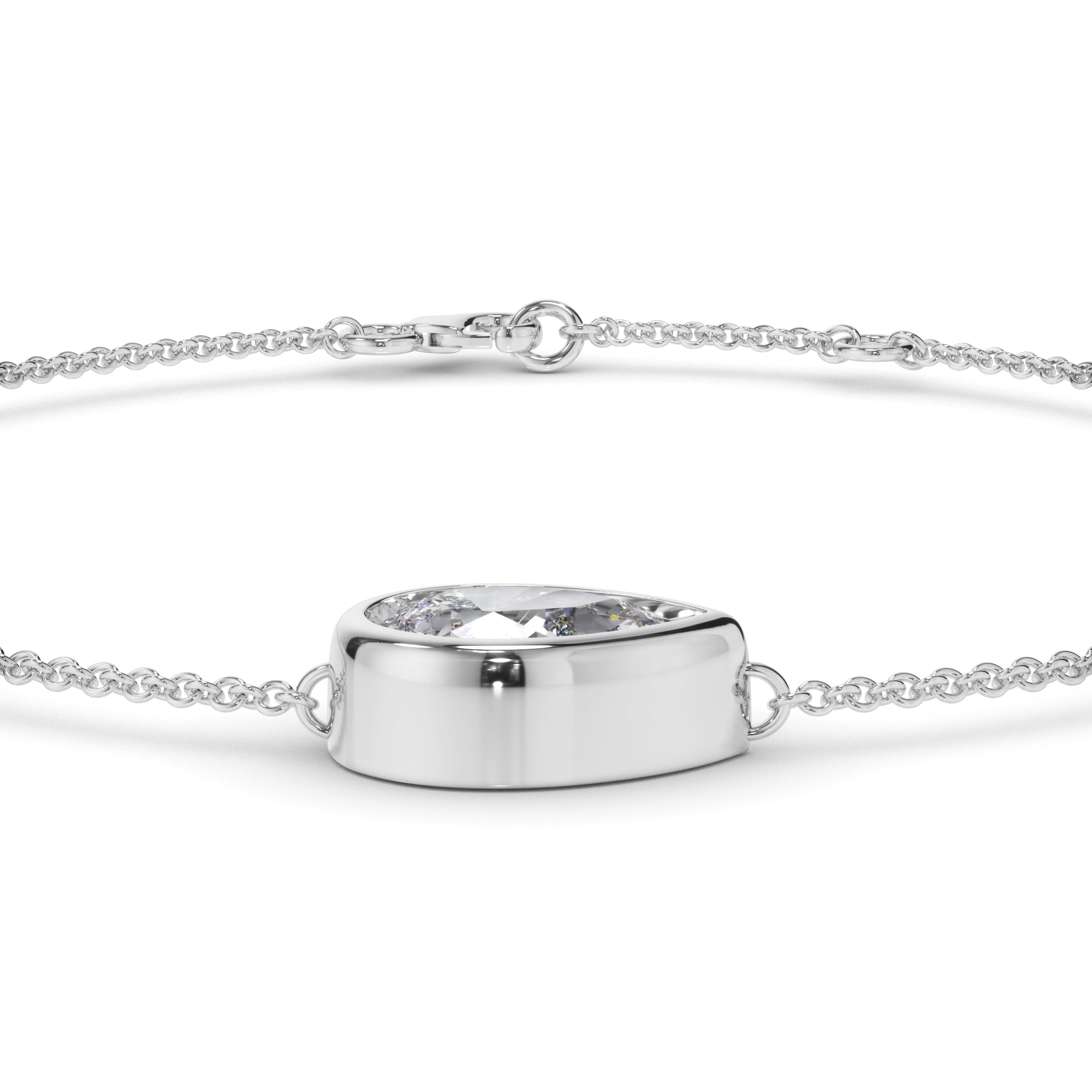 Pear Cut Diamond Bezel Set Bracelet