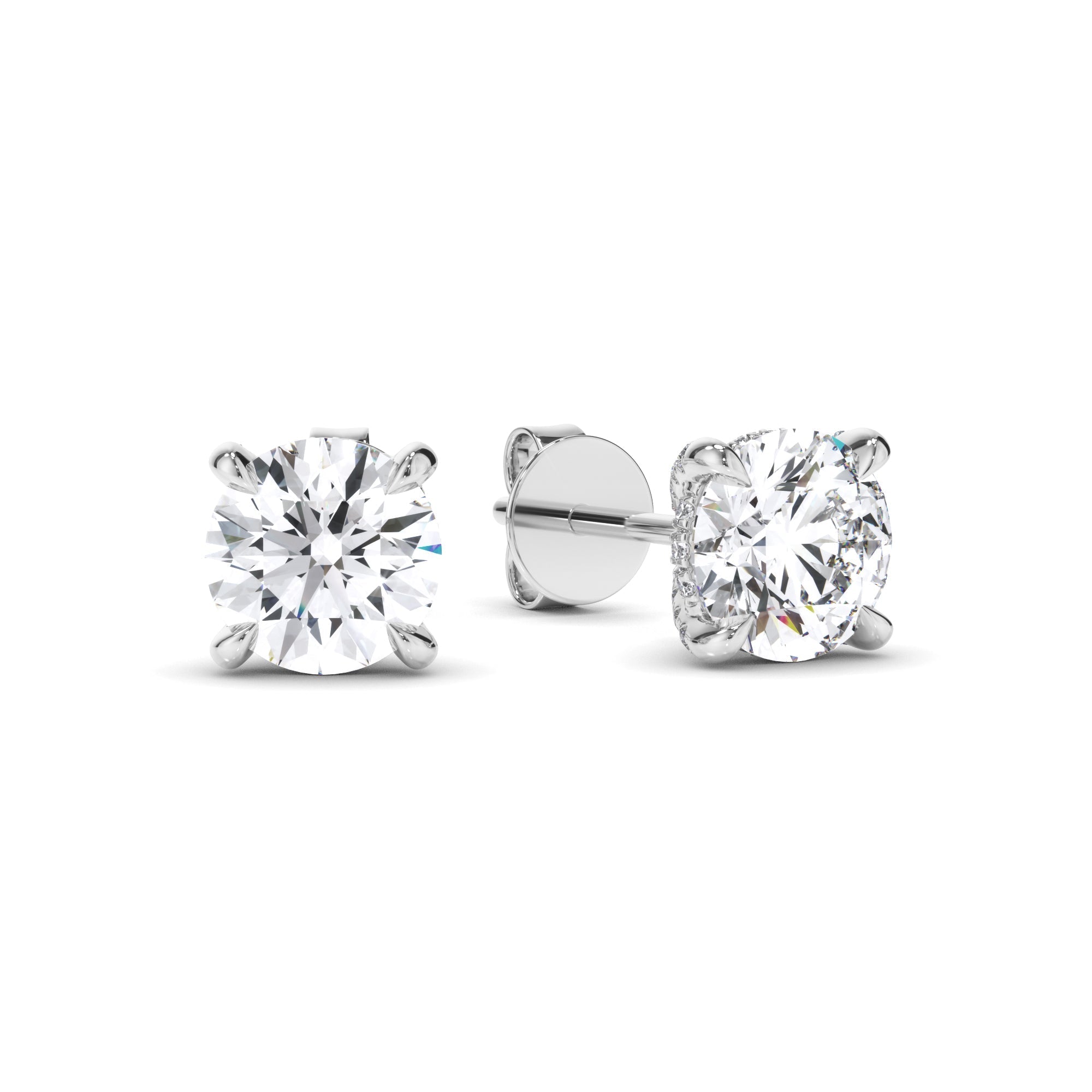 Round Brilliant Cut Diamond Stud Earrings