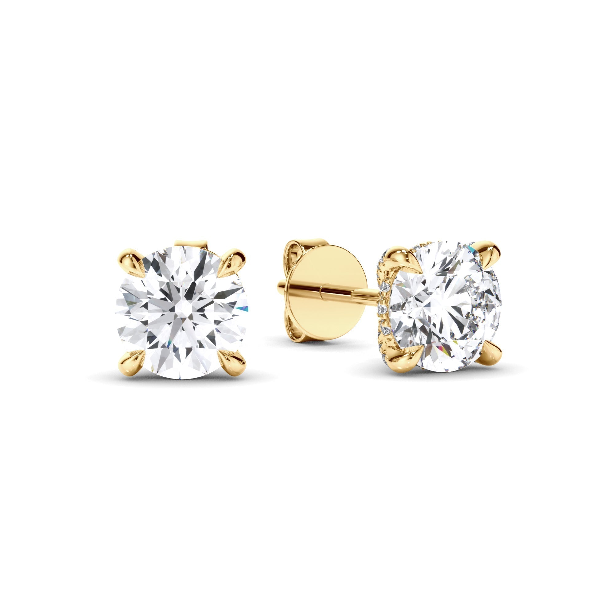 Round Brilliant Cut Diamond Stud Earrings