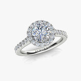 18ct 0.88ct Aurora®-Cut Diamond Halo Ring
