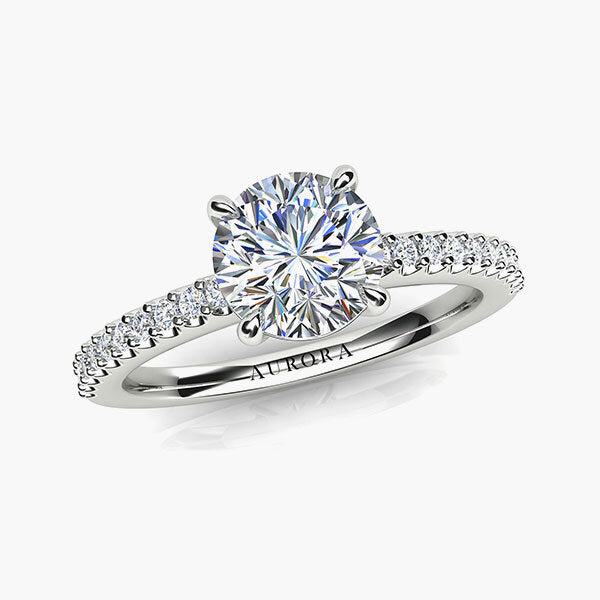 18ct 0.88ct Aurora®-Cut Diamond Accent Solitaire