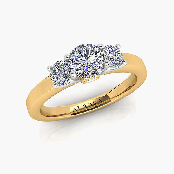 18ct 0.90ct Aurora®-Cut Diamond Trilogy Ring