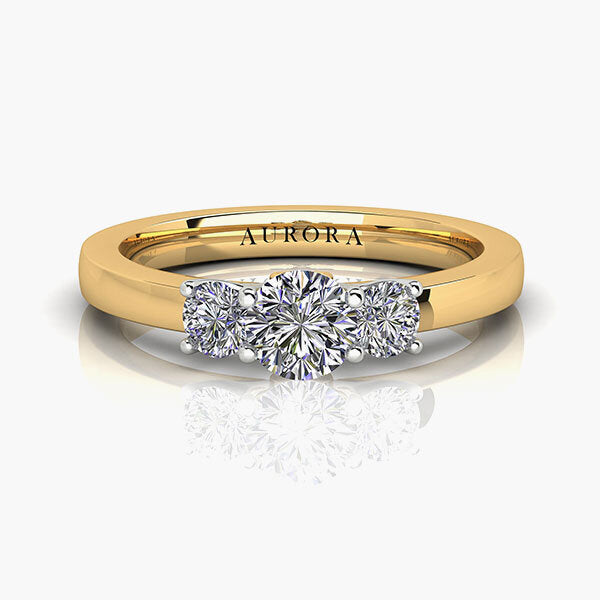 18ct 0.90ct Aurora®-Cut Diamond Trilogy Ring
