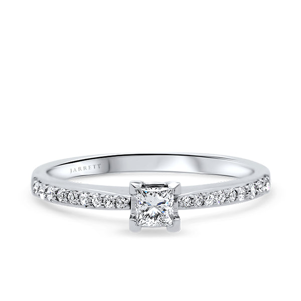 18ct 0.34ct Princess-Cut Diamond Engagement Ring