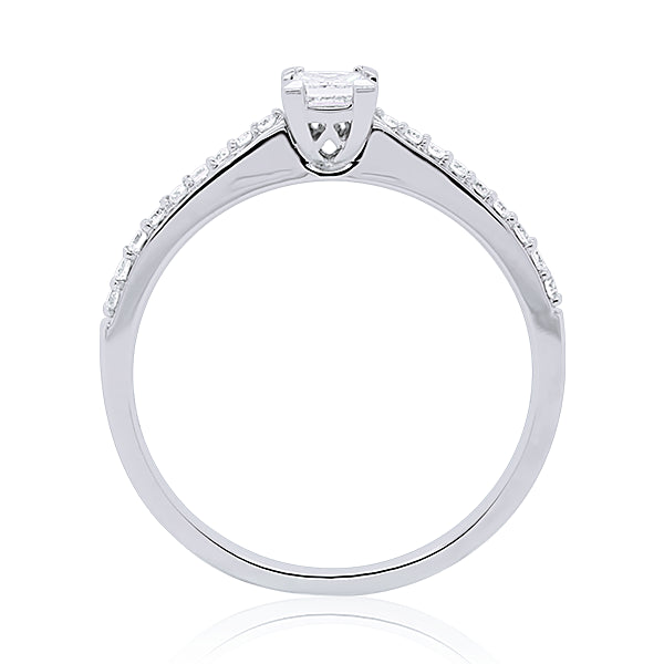 18ct 0.34ct Princess-Cut Diamond Engagement Ring