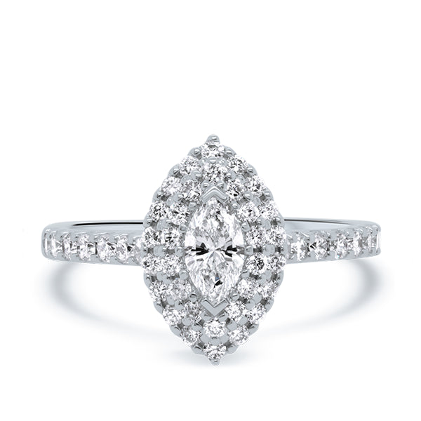 18ct Marquise Diamond Double Halo Ring