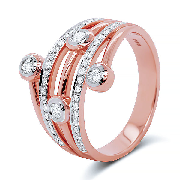 18ct Rose Gold Diamond Dress Ring