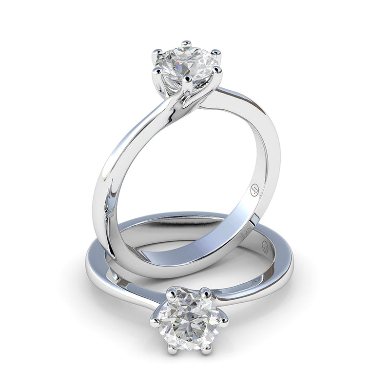 Tiana Six Claw Diamond Solitaire Engagement Ring