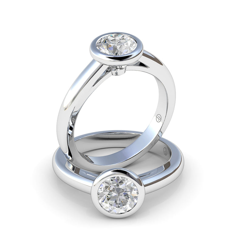 Perla Bezel-Set Diamond Solitaire Engagement Ring