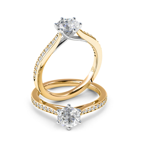 Kaylee Six Claw Diamond Accented Solitaire Engagement Ring