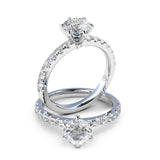 Ariel Six Claw Diamond Accented Solitaire Engagement Ring