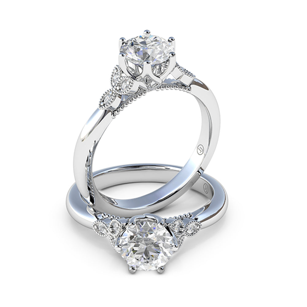 Willow Six Claw Diamond Accented Solitaire Engagement Ring