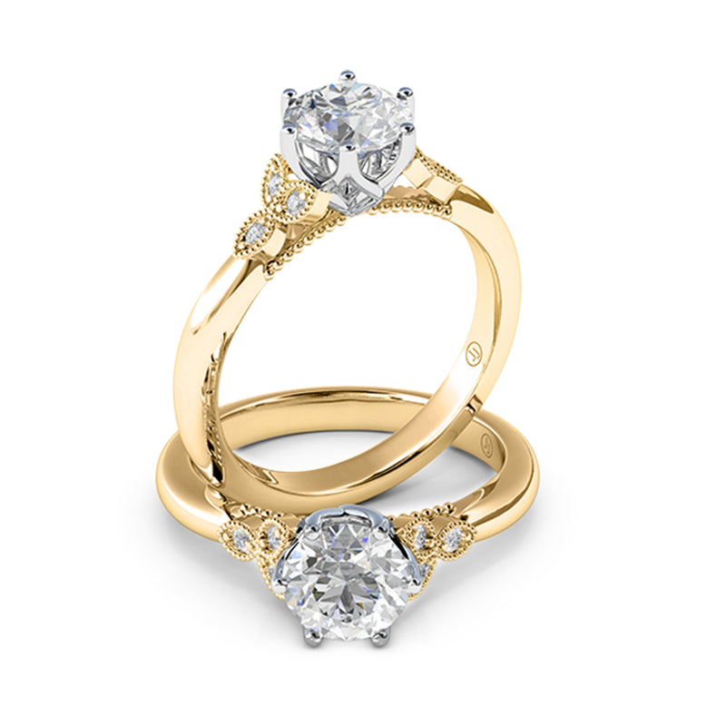 Willow Six Claw Diamond Accented Solitaire Engagement Ring