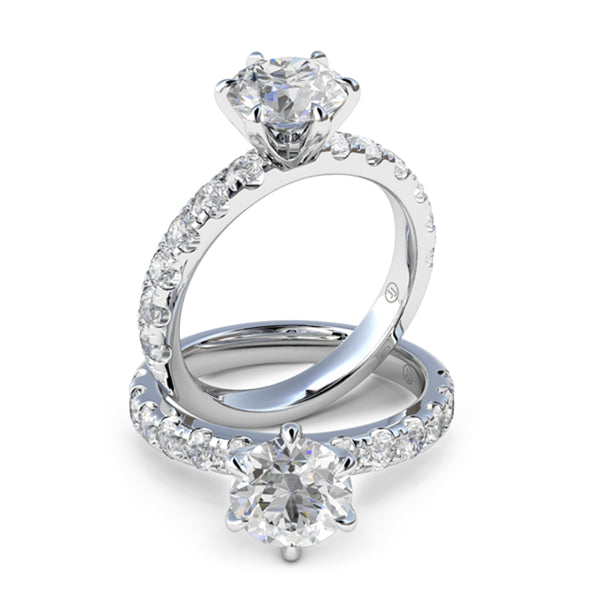 Courtney Six Claw Diamond Accented Solitaire Engagement Ring
