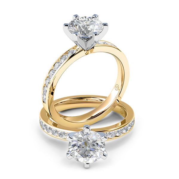 Moriah Six Claw Diamond Accented Solitaire Engagement Ring