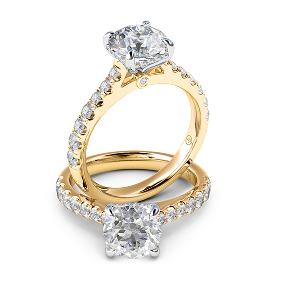 Kate Four Claw Diamond Accented Solitaire Engagement Ring