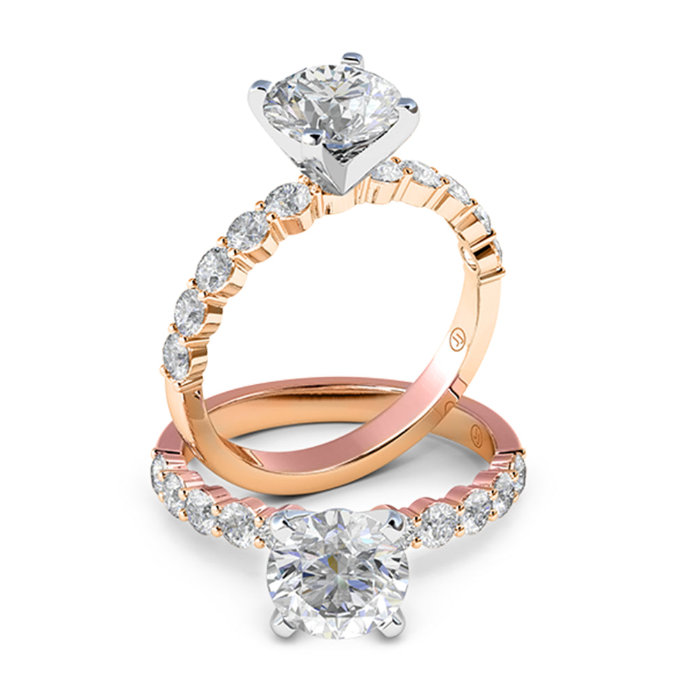 Electra Four Claw Diamond Accented Solitaire Engagement Ring