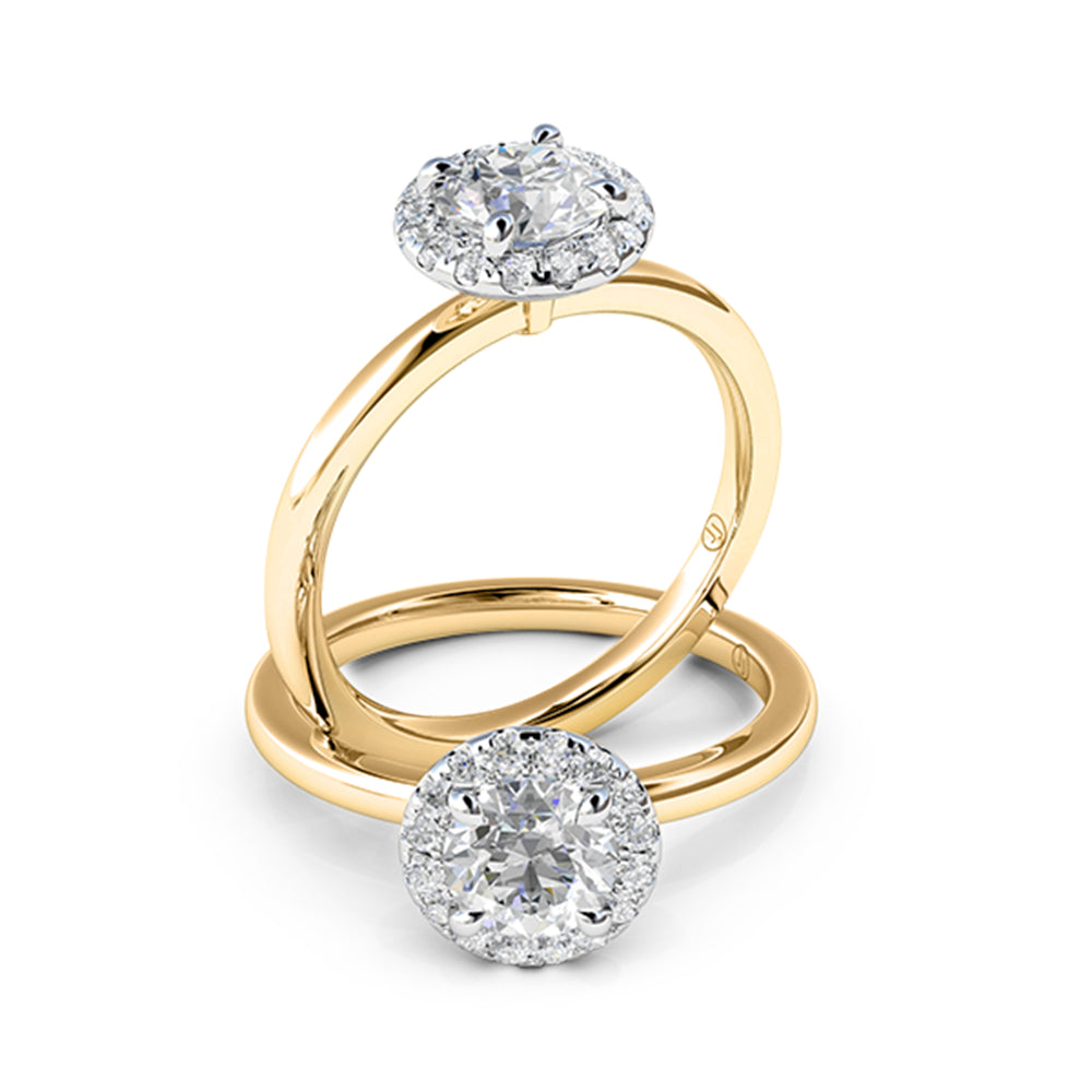 Ariana Four Claw Diamond Halo Engagement Ring