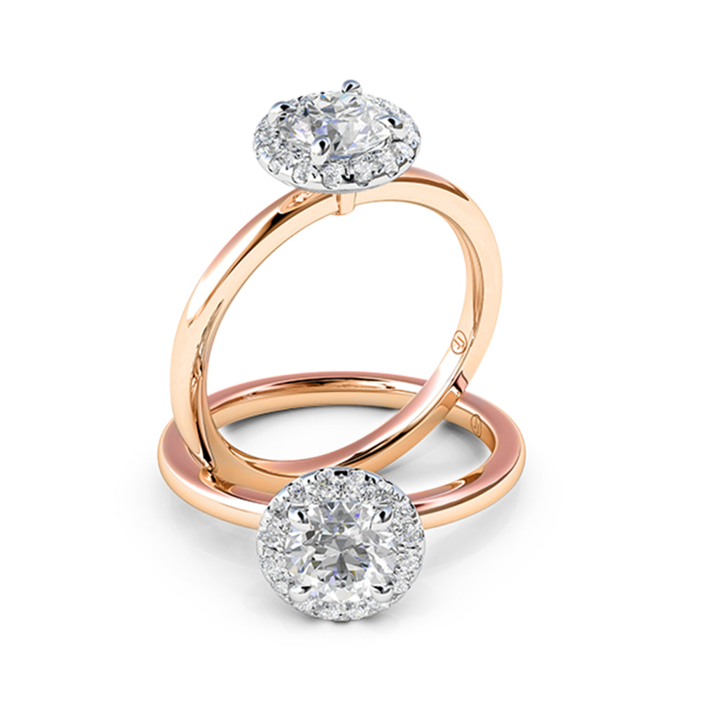 Ariana Four Claw Diamond Halo Engagement Ring