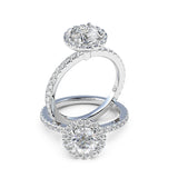 Alyse Four Claw Diamond Halo Engagement Ring