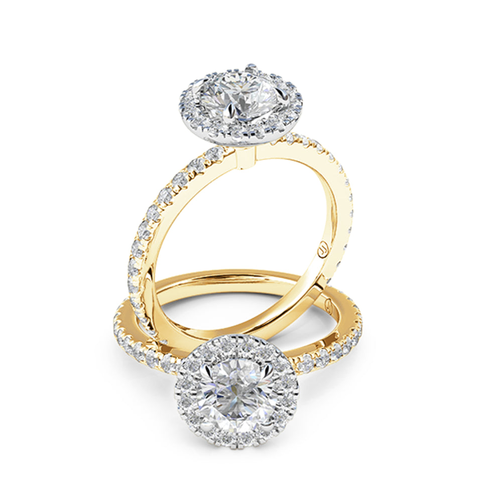 Alyse Four Claw Diamond Halo Engagement Ring