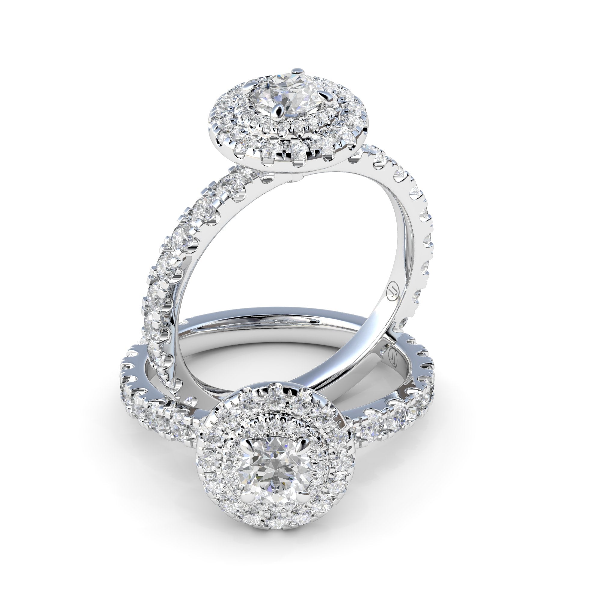 Christina Four Claw Diamond Halo Engagement Ring