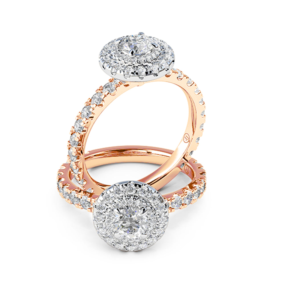 Christina Four Claw Diamond Halo Engagement Ring