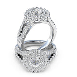 Angelina Diamond Double Halo Engagement Ring