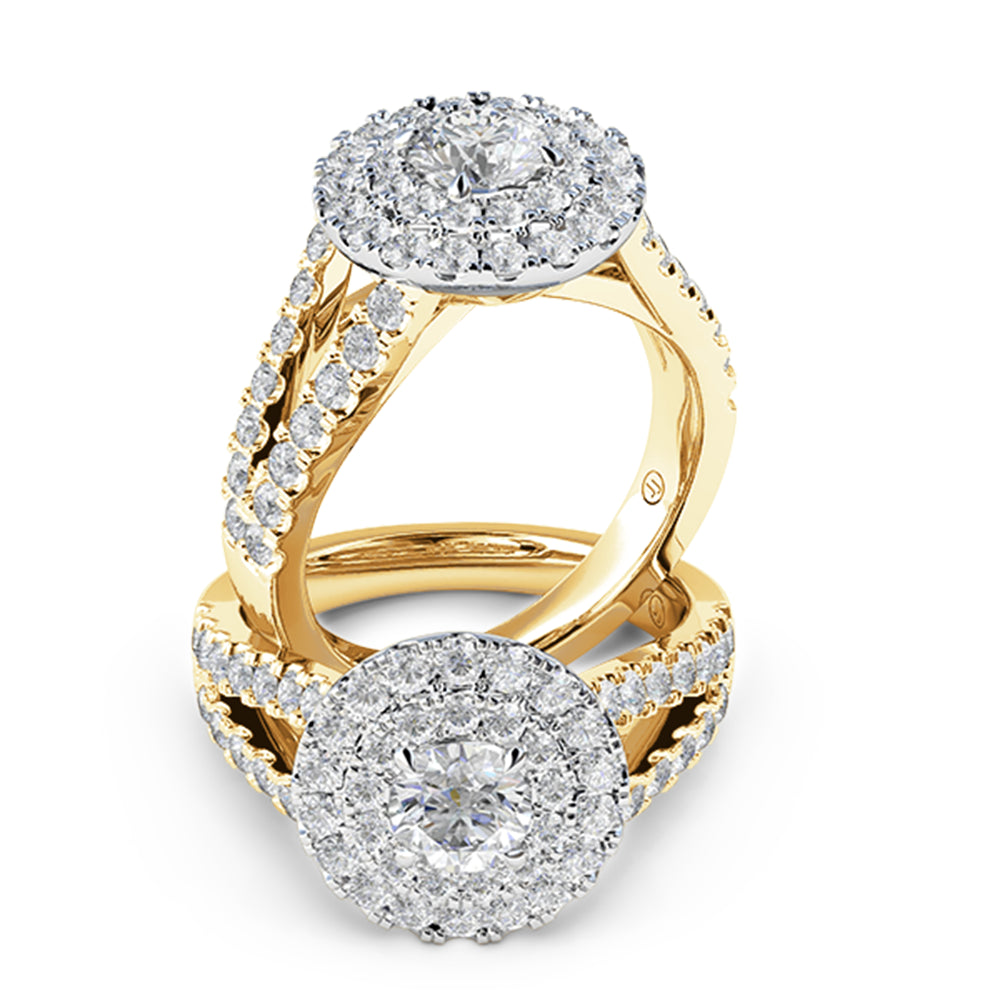 Angelina Diamond Double Halo Engagement Ring
