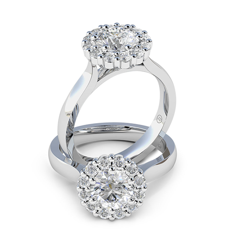 Amelia Diamond Halo Engagement Ring