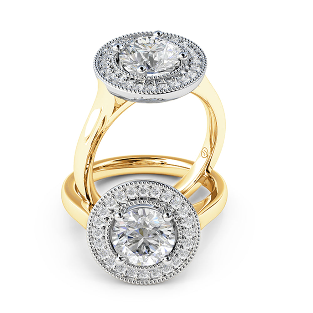 Thalia Vintage-Inspired Diamond Halo Engagement Ring