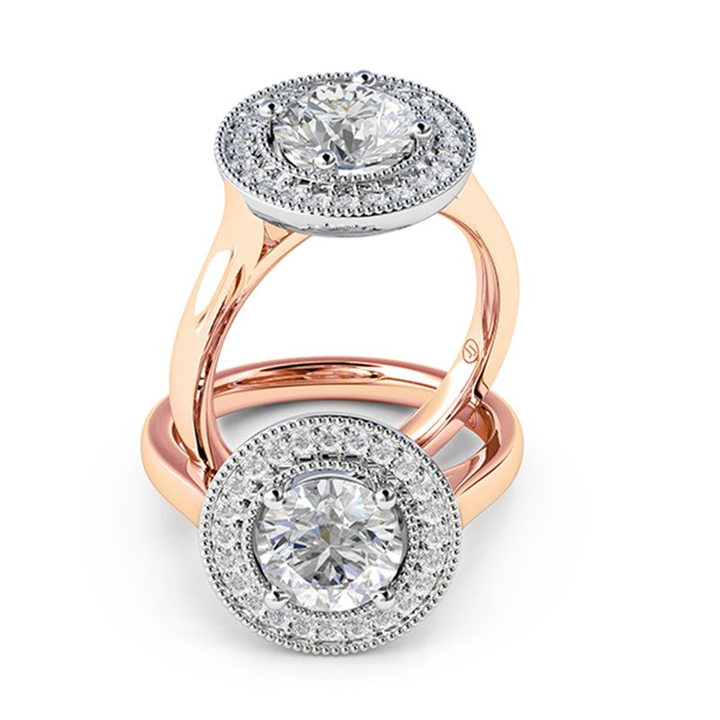 Thalia Vintage-Inspired Diamond Halo Engagement Ring