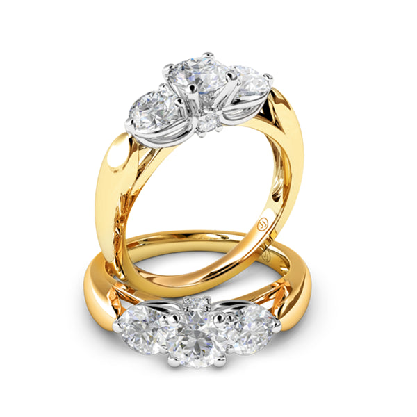 Dianna Four Claw Diamond Trilogy Engagement Ring