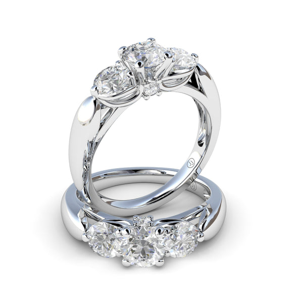 Dianna Four Claw Diamond Trilogy Engagement Ring