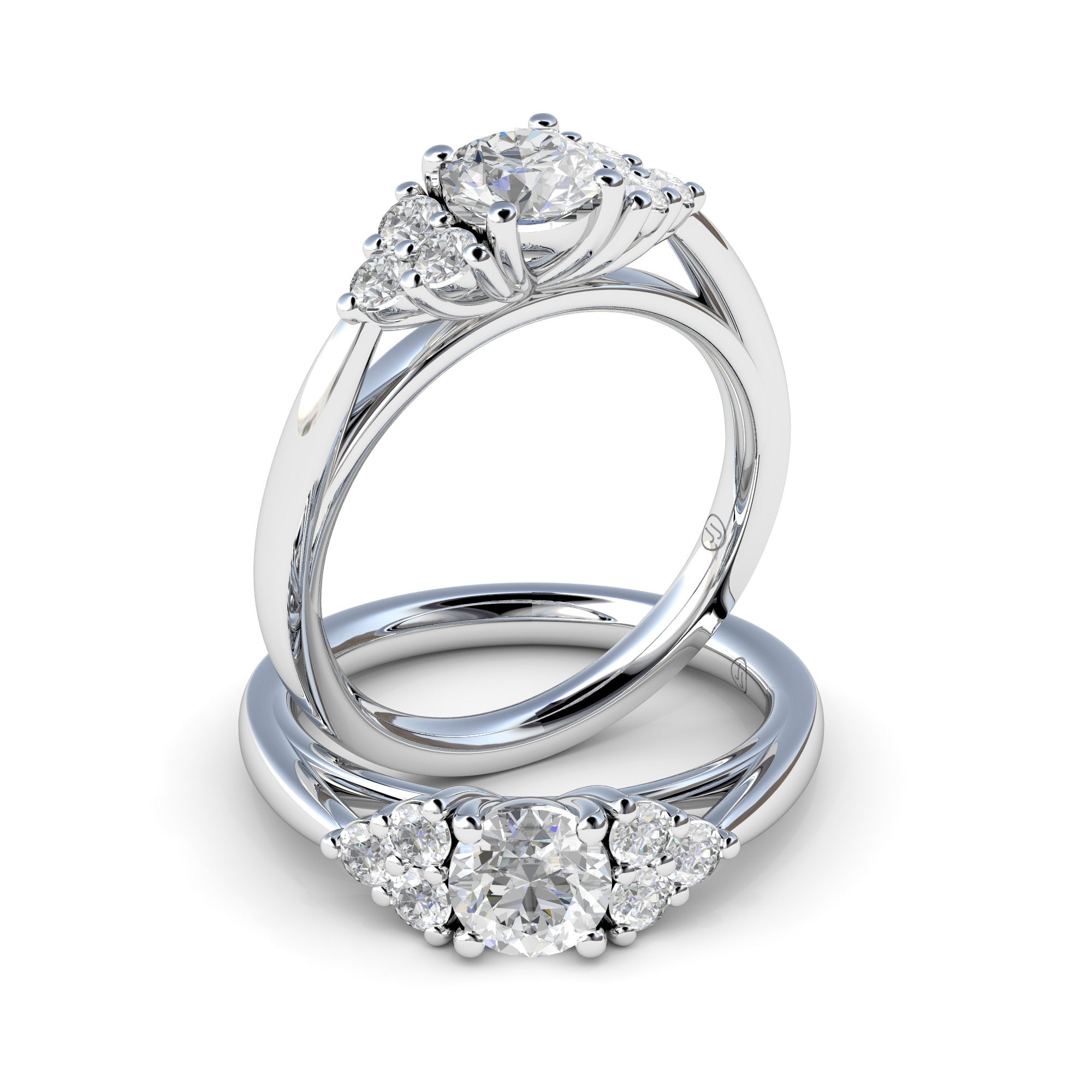 Serenity Diamond Trilogy Engagement Ring