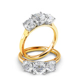 Zoey Four Claw Diamond Trilogy Engagement Ring