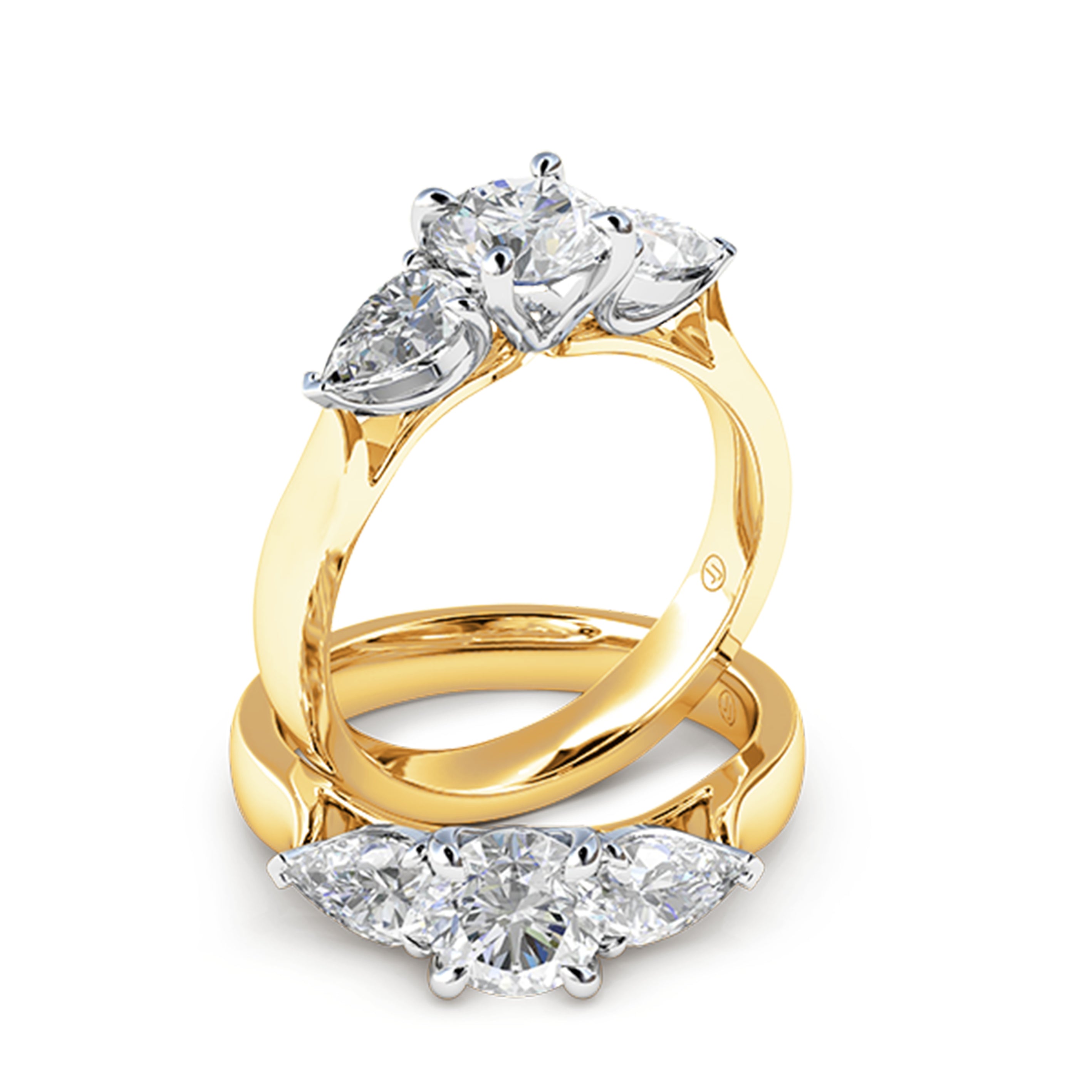 Martina Pear Diamond Trilogy Engagement Ring