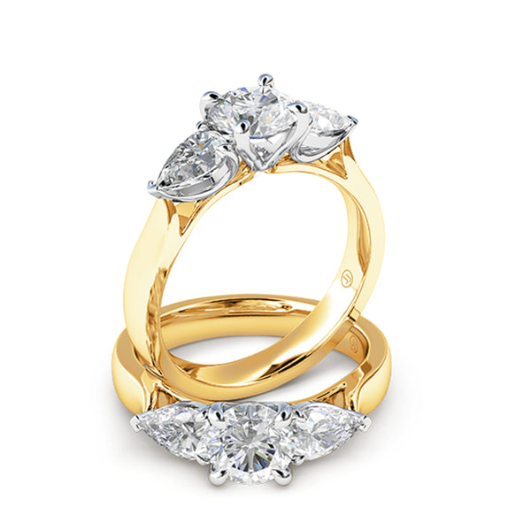 Martina Pear Diamond Trilogy Engagement Ring
