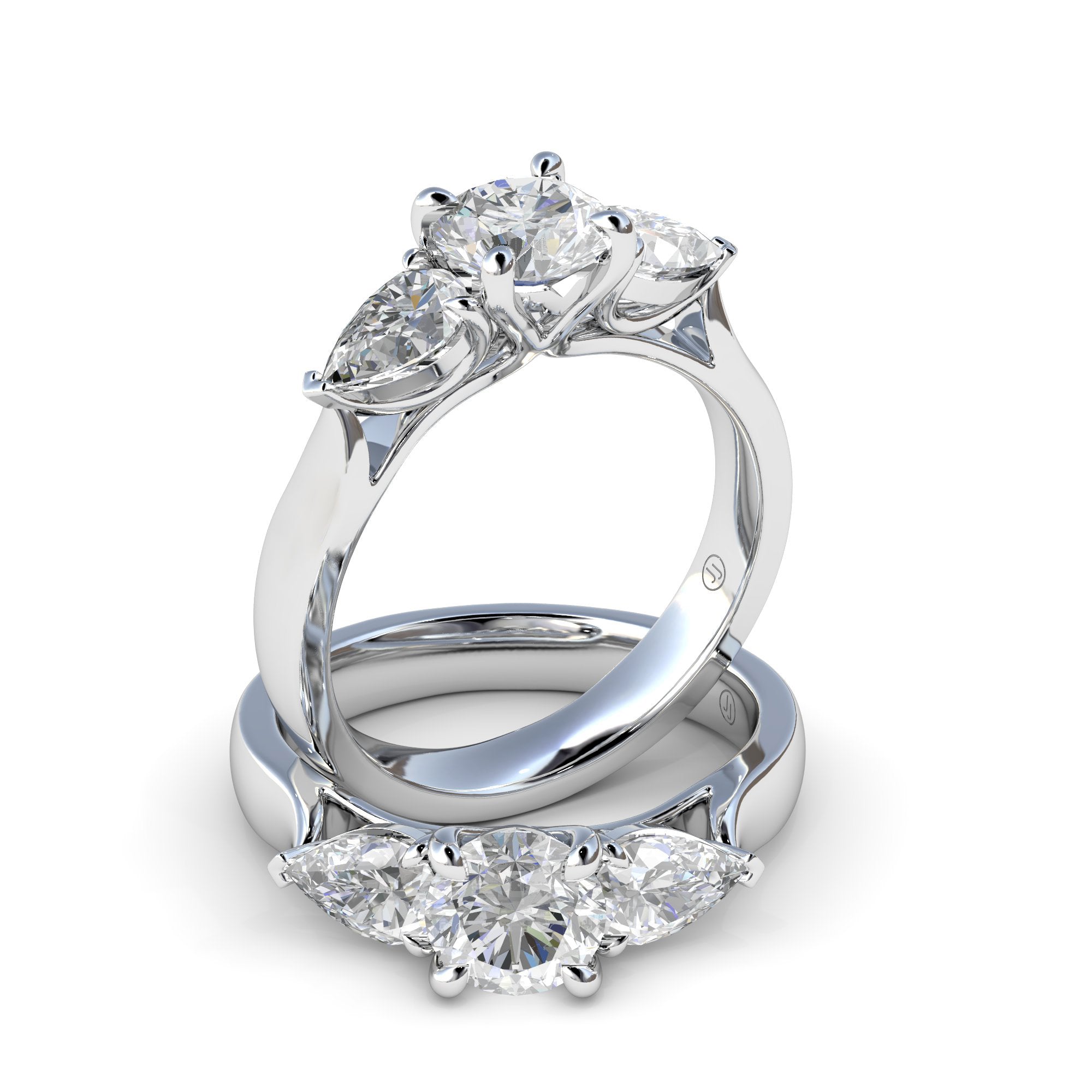 Martina Pear Diamond Trilogy Engagement Ring