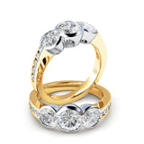 Phoebe Bezel-Set Diamond Trilogy Engagement Ring