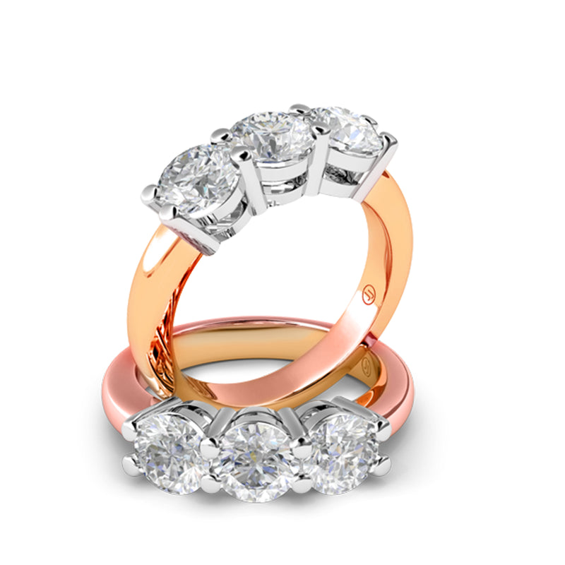 Madeline Shared-Claw Diamond Trilogy Engagement Ring
