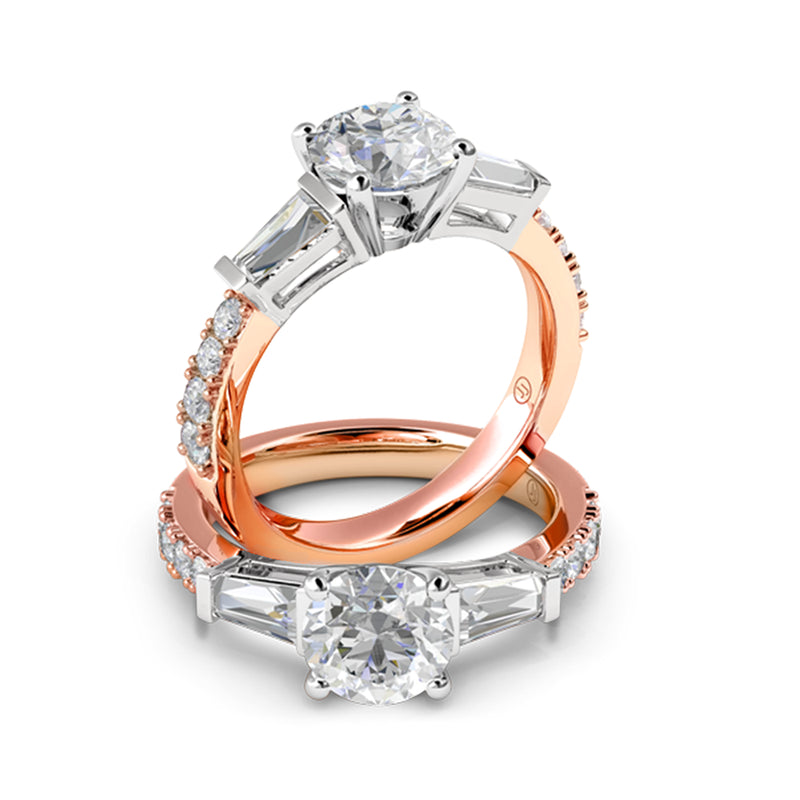 Victoria Baguette Diamond Trilogy Engagement Ring