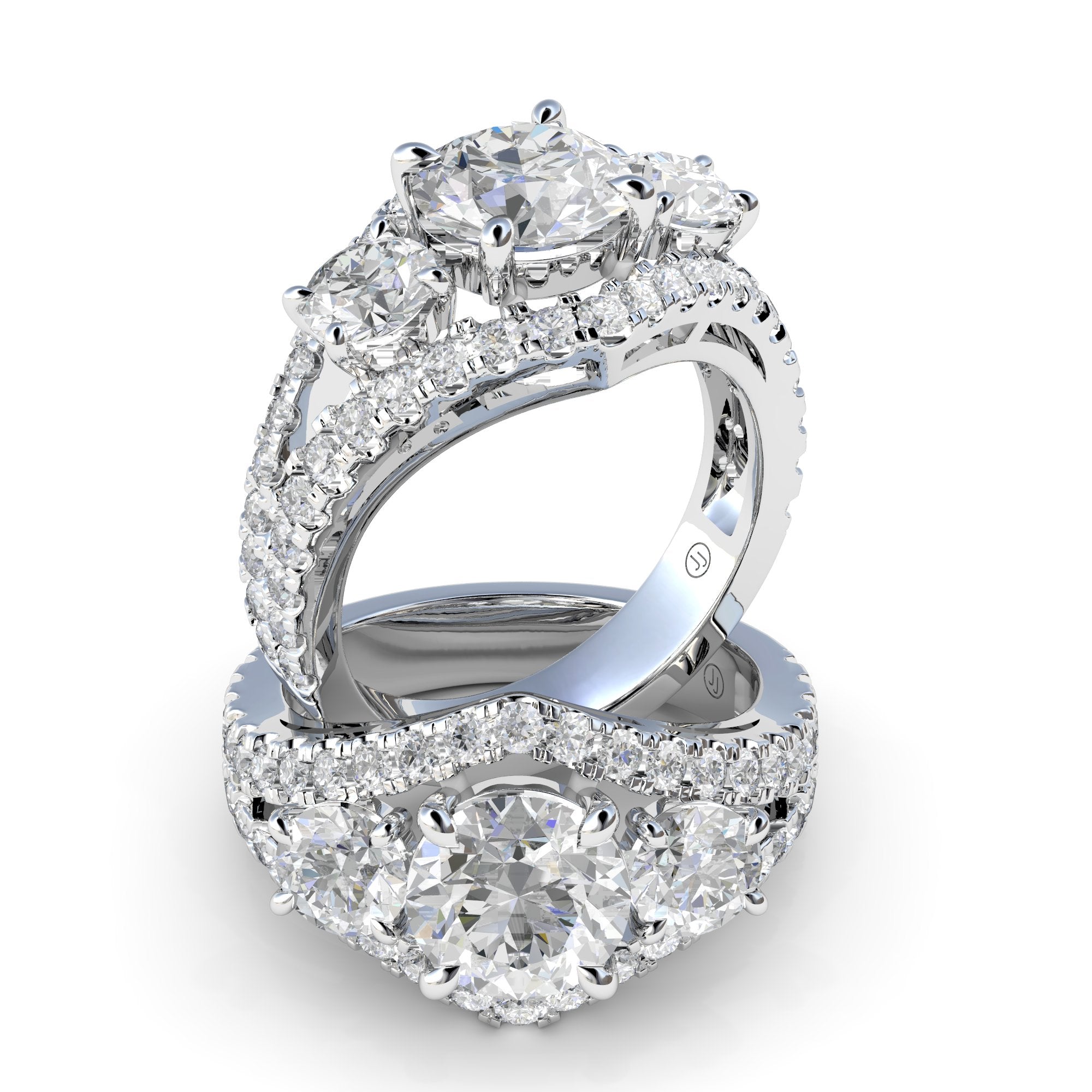 Catalina 3-Row Diamond Trilogy Ring