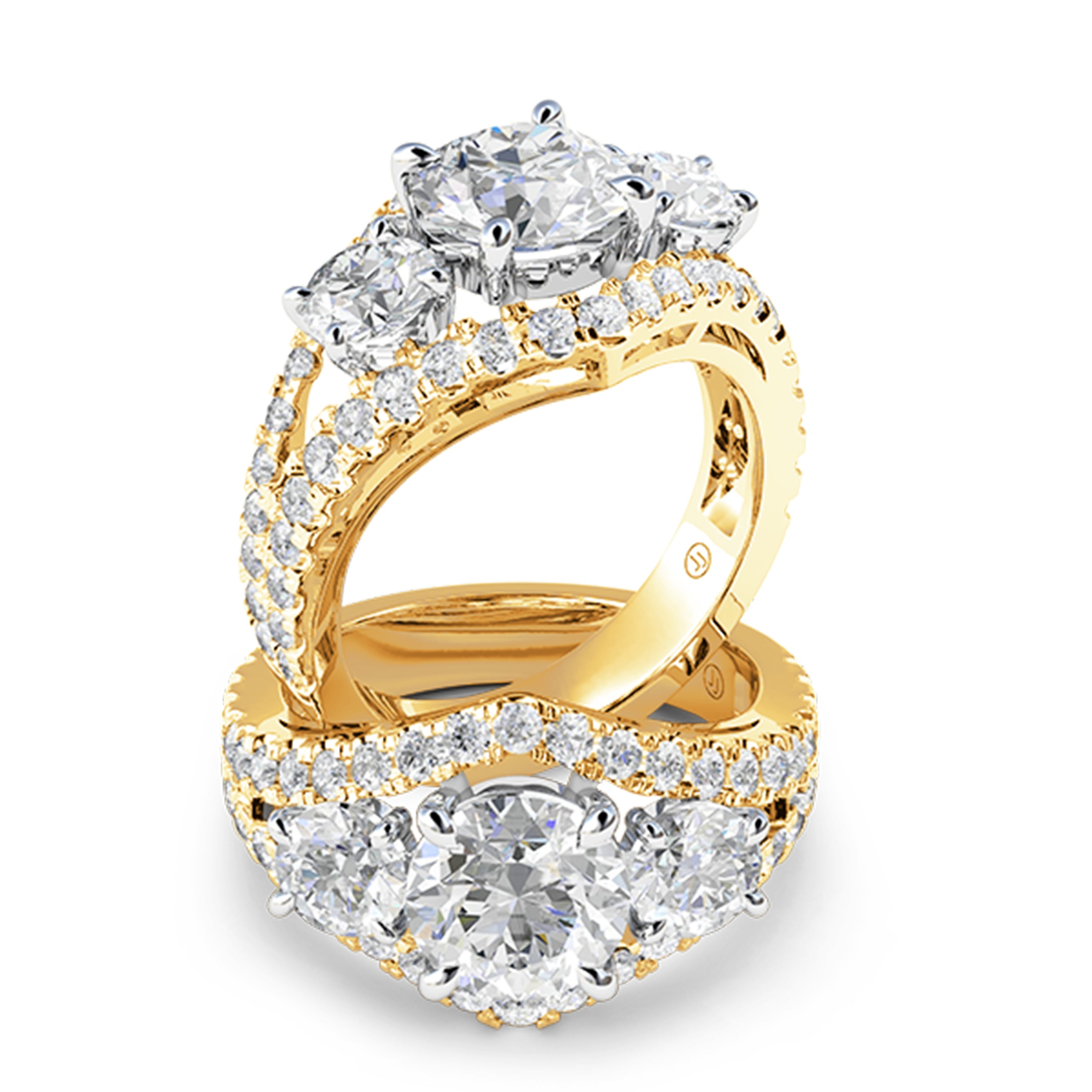 Catalina 3-Row Diamond Trilogy Ring
