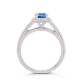 18ct Natural Aquamarine & Diamond Ring