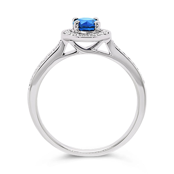 18ct Royal-Blue Sapphire & Diamond Ring