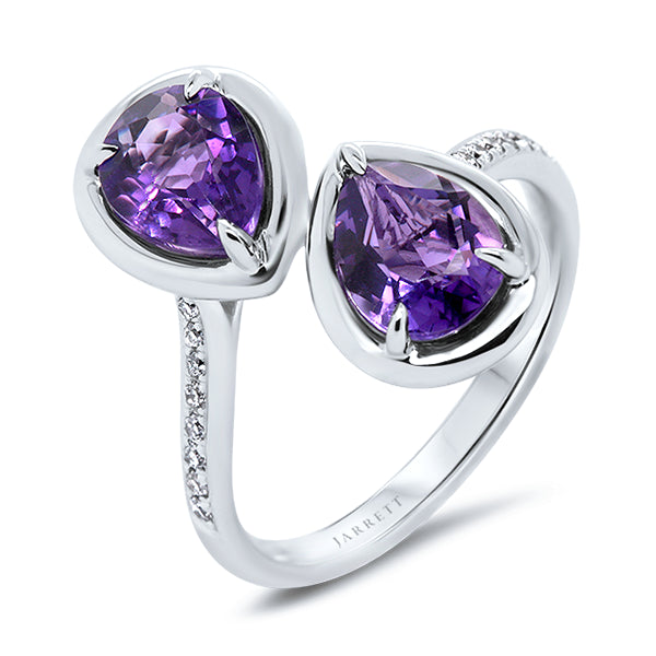 9ct Natural Amethyst & Diamond Ring
